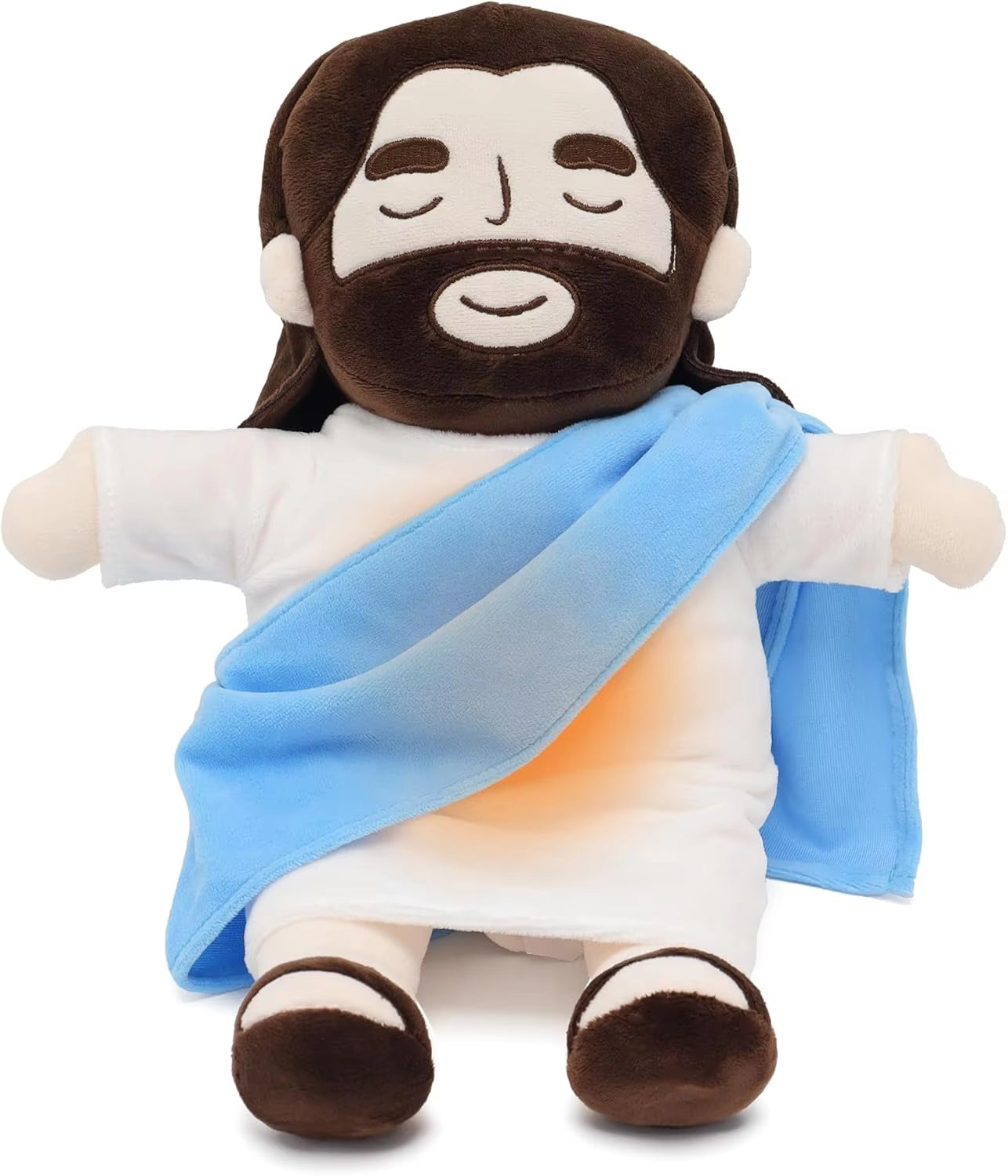 Jesus Plush Breathing Soothing Jesus Stuffed Animal Heart of Jesus Toy Savior Doll for Church